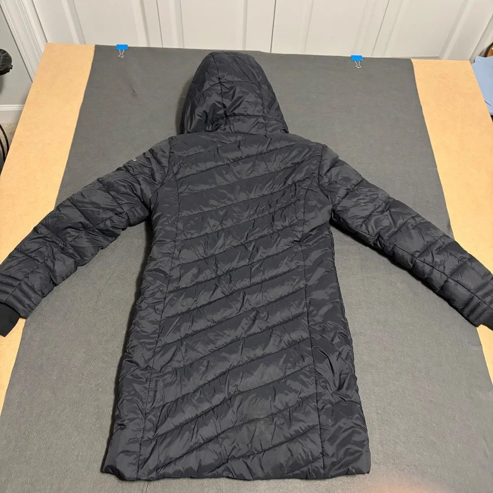 Spyder Puffer Parka Jacket Boy Girl M 10-12 Black Pink Hood Long Warm Ski Snow